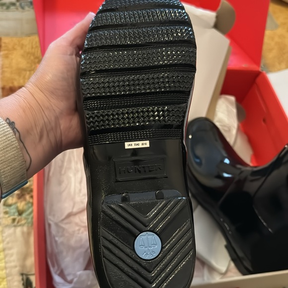 NIB HUNTER women’s original short gloss black rain boots size 10 - Picture 5 of 6